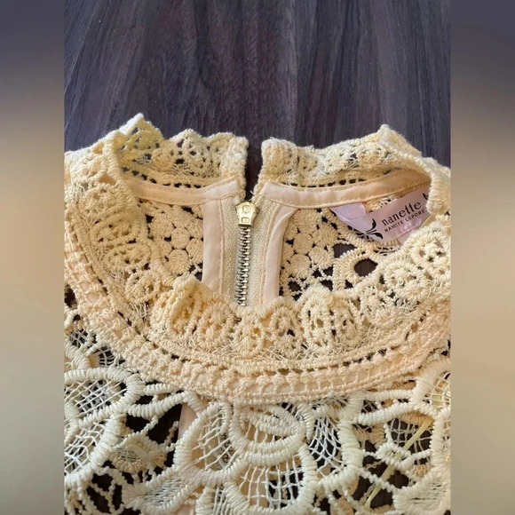 Nanette Lepore Womens Light yellow all lace zipper up blouse size S - Picture 2 of 5